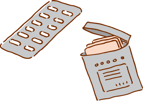 飲み薬・貼り薬のイラスト画像